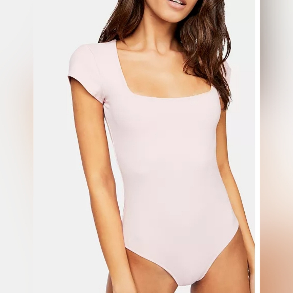 Free People Square Eyes Thong Bodysuit. Size L